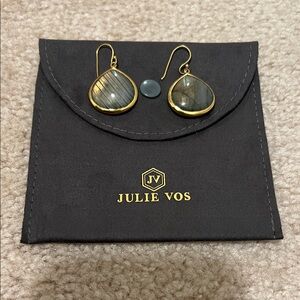 Julie Vos Gold and Labradorite Teardrop Earrings